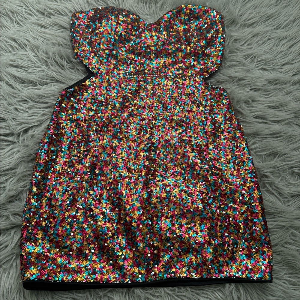 Lulu's Black Sequin Dress